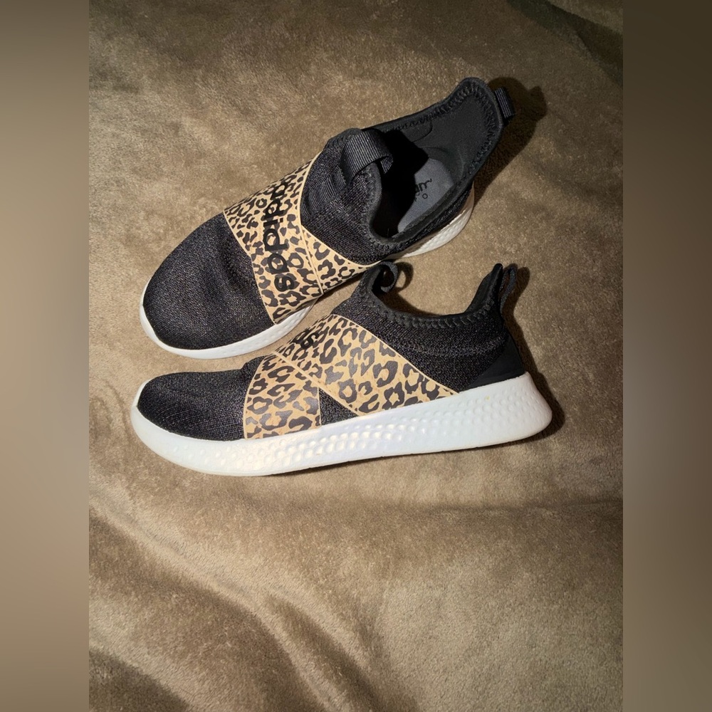 adidas Black and Leopard Print Sneakers